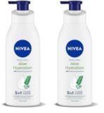 Nivea Aloe Hydration Body Lotion, 400ml (Pack of 2) - Fast UK Delivery