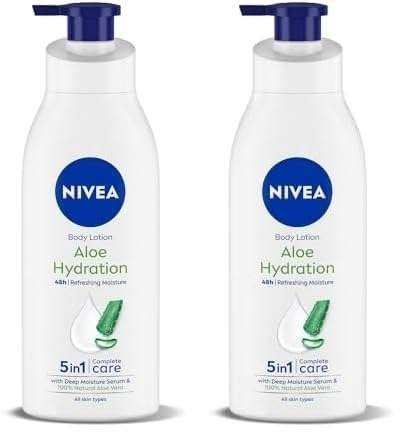 uk31idv4WyeSL-1-1.jpg Nivea Aloe Hydration Body Lotion, 400ml (Pack of 2) - Fast UK Delivery - Image 1