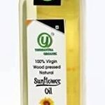 Yugmantra Organic Foods Wood Pressed Natural Wood Pressed Organic Sunflower Cooking Oil | Kachi Ghani | Chemical Free I Cold Pressed 500 Ml Premium Glass Pack - Fast UK Delivery