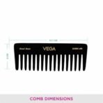 Vega Large Shampoo Hair Comb,Handmade, (India's No.1* Hair Comb Brand)For Men and Women, Black, (HMBC-406) - Fast UK Delivery - Image 4