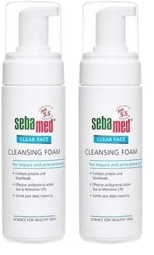 uk31uwTpsVcL-1.jpg Sebamed Clear Face Cleansing Foam| pH 5.5 | Combats pimples with Montaline C40 | Deep pore cleansing | Dermatologically & clinically tested | 150ml (Pack of 2) - Fast UK Delivery - Image 1