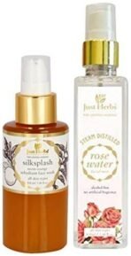 Just Herbs Silksplash Neem-Orange Rehydrant Ayurvedic Face Wash - 100 ML + Just Herbs Steam Distilled Rose Water Face Mist - 100 ML - Fast UK Delivery