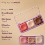 Hilary Rhoda Get Glow Highlighter Palette | Ultra Blendable & Long Lasting | Shimmer Finish & Illuminating Glow | Highly Pigmented & Easy To Blend Shades | 3 Shades in 1 Palette - 15g (Shade - 03) - Fast UK Delivery - Image 6