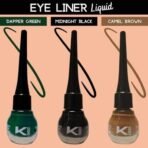 KINDED Eye Liner Liquid Waterproof Smudgeproof Longlasting Insta Bold Look Intense Colour Pigments Quick Drying Eyeliner Combo (5 ml, Matte Finish, Midnight Black, Camel Brown & Dapper Green) - Fast UK Delivery - Image 3