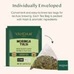 VAHDAM, Tulsi Moringa Green Tea Bags (15 Count) Low Caffeine, Non GMO & Gluten Free | Naturally High Grown Green Tea | Individually Wrapped Pyramid Tea Bags | Direct from Source - Fast UK Delivery - Image 5