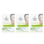 Ayouthveda Anti Acne Face Serum Sheet Mask |Makes skin Soft & Shiny | With the Goodness of Aloe Vera, Neem, Clove & Berberis | Daily Glow Sheet Mask For Hydrated Skin (Pack Of 3-20g each) - Fast UK Delivery - Image 2
