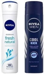 Nivea Men & Women Deodorant Spray Fresh Natural, 150Ml And Deodorant Spray Cool Kick, 150Ml, Pack Of 1 - Fast UK Delivery - Image 2