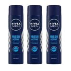 Nivea Men Deodorant Spray, Fresh Active, 150Ml (Pack Of 3) - Fast UK Delivery - Image 2