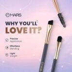 MARS Eye Enchanted Dual-Ended Brush Set of 3 | Perfect For Eye Makeup | Eyebrow Brush with Spoolie | Small Blending & Flat Brush | Eyeliner & Flat Crease Brush | Soft Bristles | Compact & Travel Friendly - Fast UK Delivery - Image 4