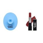 Glam 21 Silicone Face Cleanser Scrubber (Big) Ultra Velvet Lipstick Long-lasting stay on lips Lovely matte finish 2.5gm Deep Red-3 - Fast UK Delivery