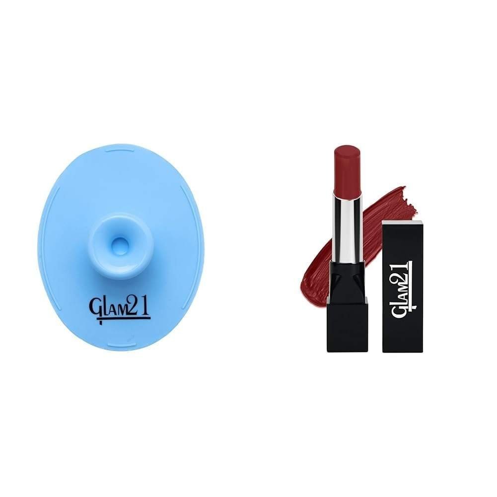 uk412B1XjzevL-1-1.jpg Glam 21 Silicone Face Cleanser Scrubber (Big) Ultra Velvet Lipstick Long-lasting stay on lips Lovely matte finish 2.5gm Deep Red-3 - Fast UK Delivery - Image 1