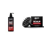 Beardo Hair Fall Control Shampoo For Men, 250 ml | Shampoo For Men With The Goodness Of Amla, Rosem,Beardo Scalp Massager for Hair with Removable Handle | Soft Silicone Bristles for Dry Massage, Oil - Fast UK Delivery