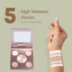 Fashion Colour Platinum Glow Up Palette | Illuminating Highlighter Palette | Multi shade Metallic Shimmer Radiant Finish | Highly Pigmented | (Multicolor) 16g - Fast UK Delivery - Image 7