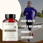 Rooted Mushroom Complex - 7 Mushrooms blend for Heart, Liver, Gut, Energy & Immunity (60 Veg Caps, 500 mg) |USDA organic, > 30% Beta Glucans - Fast UK Delivery - Image 5