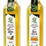 Yugmantra Organic Foods Wood Pressed Natural Organic Olive Oil & Rice Bran Oil Cold Pressed | Kachi Ghani | Chemical Free 500 ml X 2 - Fast UK Delivery