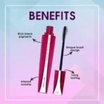 FASHION COLOUR Platinum Waterproof Mascara | Super Dense | Double Effect Silicon Brush | Extreme Curl | Waterproof | Volumising | Long Lasting | Extreme Black | Smudeproof | BLACK 8G - Fast UK Delivery - Image 3