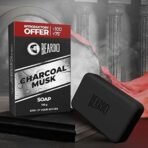 Beardo Activated Charcoal Musk Soap for Men, 100g x 5 | With Activated Charcoal | Deep Cleansing, Anti-Pollution | Refreshing | Removes Impurities - Fast UK Delivery - Image 3