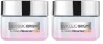 L'Oreal Paris Glycolic Bright Glowing Day Cream, Overnight Brightening Cream, Glycolic Acid in Gel-Like Cream Texture, that Visbily Minimizes Spots & Reveals Glowing skin, 15ml (Pack of 2) - Fast UK Delivery