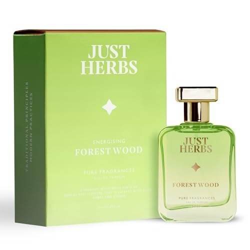 uk413XxXf-L-1.jpg Just Herbs Energising Forest Wood Eau Da Parfum for Men and Women 50 ml | Long Lasting Body Spray Unisex Perfume - Fast UK Delivery - Image 1