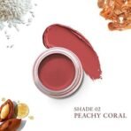 Just Herbs Vegan Lip and Cheek Tint (pack of 2) : Subtle Day-Wear Must Haves - Peachy Coral and Pale Pink - Fast UK Delivery - Image 5