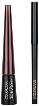 Colorbar cosmetics Intensely Rich Kajal-Creatively, Black, 0.30 g, Matte Finish, 100ml, Colorbar Waterproof Opaque Liquid Eyeliner Opaque Finish - Black, 2.5ml - Fast UK Delivery