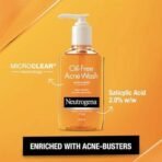 Neutrogena Oil Free Acne Wash | Deep Cleansing Face Wash with Salicylic Acid | Hydrating, Alcohol Free, Non Comedogenic & Dermatologically Tested | For Oily Acne Prone Skin | 175ml - Fast UK Delivery - Image 4
