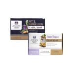 Ayouthveda Herbal Soap Combo (2 Pack) | Nuts & Saffron Luxury Castile Soap & Indian Clay Soap | Nourishing & Hydrating | For Glowing, Rejuvenated & Healthy Skin | Handmade | Free from Harsh Chemicals - Fast UK Delivery - Image 2