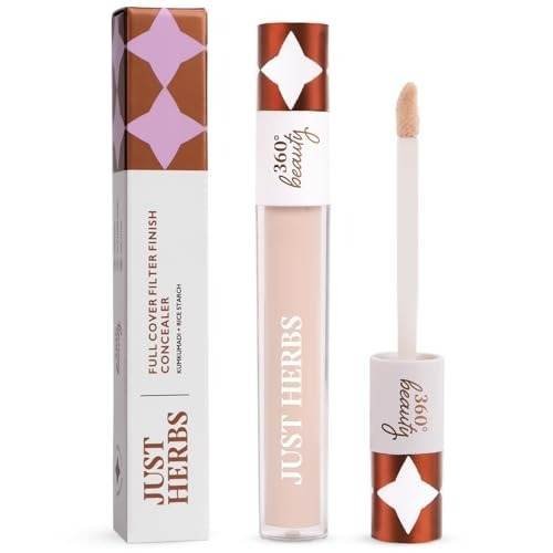 uk415-CZ2Q68L-1.jpg Just Herbs Full Cover Filter Finish Under Eye Light Weighted Matte Finish Concealer for Face Makeup 5 ml (Vanilla) - Fast UK Delivery - Image 1