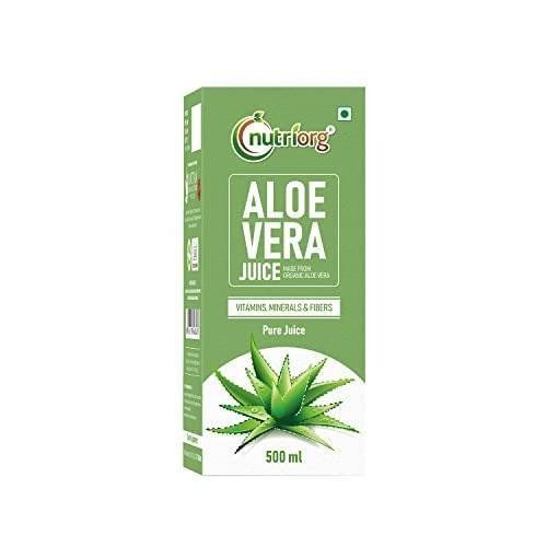 uk415IVMqQfWL-1.jpg Nutriorg Organic Aloe Vera Juice with Pulp 500ml | Cold-Pressed Pure Aloe Vera | Supports Hair, Skin, Detox, Weight Loss & Immunity | No Added Sugar | Ayurvedic Juice for Liver & Digestive Health - Fast UK Delivery - Image 1