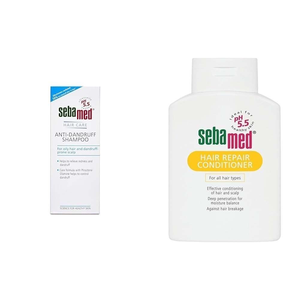 uk415KcCvtW7L-1-1.jpg SebaMed Anti Dandruff Shampoo (2 Count) & Hair Repair Conditioner (1 Count) - Fast UK Delivery - Image 1