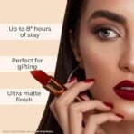 Just Herbs Ultra Matte Bullet Lipstick Nourishing Non Drying and Long Stay Lipsticks for Women (Deeps & Reds, Set of 3) - Fast UK Delivery - Image 3