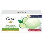 Dove Fresh Beauty Bar (pack of 6) 75g each for Hydrated Skin with Cucumber & Green Tea Leaves scent - Fast UK Delivery - Image 2