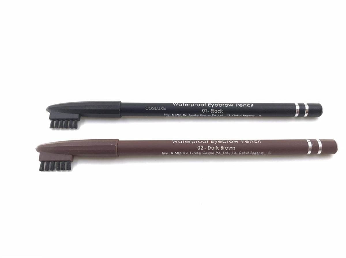 uk415kPLh8G7L-1-1.jpg Miss Claire WaterProof Eyebrow Pencil with Brush (Black, Dark Brown) (COLORS COSMETICS) - Fast UK Delivery - Image 1