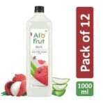 Alo frut Litchi Fruit Drink with Tasty Aloevera Chunks & Juice -1000ml (Pack Of 12)| Natural Goodness of Fruits and Aloevera Chunks | Ready-to-Serve Fruit Juice | Litchi Juice - Fast UK Delivery - Image 3