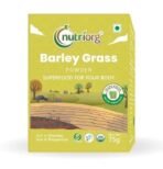 Nutriorg Organic Barley Grass Powder 75g | Whole Hulled Barley Grains Powder - Fast UK Delivery - Image 2