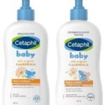 Cetaphil Baby Wash & Shampoo with Organic Calendula (400ml)&Cetaphil Baby Daily Moisturizing Lotion 400ml with Organic Calendula for Face & Body, Moisturizer for Kids - Fast UK Delivery