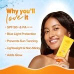 Aqualogica Glow+ Dewy Sunscreen SPF 50 PA++++ with Papaya & Vitamin C | For Oily, Combination & Dry Skin Type | UVA/B & Blue Light Protection | Fragrance-Free | For Men & Women | 50g + 80g - Fast UK Delivery - Image 4