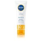 NIVEA Sun UV Face Sensitive SPF 50 Cream (50ml), Sunscreen Protects Against UVA/UVB Rays and Premature Skin Ageing, Sun Cream for Sensitive Facial Skin - Fast UK Delivery