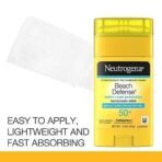 Neutrogena Beach Defense Sunscreen Stick Broad Spectrum SPF 50+, 42g (Pack of 1) - Fast UK Delivery - Image 3