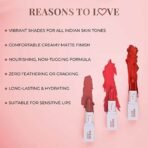 Just Herbs Ayurvedic Creamy Matte Half-Size Lipstick Kit - Peachy Pink Coral & 1.8gm x 3 - Fast UK Delivery - Image 6