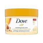 Dove Exfoliating Body Polish Scrub for Dry Skin with Crushed Almond and Mango Butter, Gently Exfoliates and Moisturizes to Reveal Instantly Soft, Smooth & Healthy Skin, Naturally Derived Ingredients, Sulfate-Free, Fruity Scent, 298g - Fast UK Delivery - Image 2