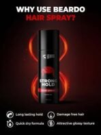 Beardo Strong Hold Hair Spray, 192 ml | Hair Spray for Men | Hair Styling Spray | Hair Setting Spray | Hair Fixing Spray | Strong Hold | Natural Shine - Fast UK Delivery - Image 4
