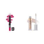 Glam 21 Lip Seduction Non- Transfer Crayon Lipstick|Sherbet Pink|07Lip Plumper With Hyaluronic Acid Lightweight Lip Gloss With High Shine Glossy Finish For Fuller And Plump Lips 04 Nude Shimmer - 5 Gm - Fast UK Delivery