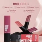 Hilary Rhoda Matte About You Lipstick | Long Lasting & Highly Pigmented Lipstick | Glides Smoothly | Matte Finish | One Stroke Application | Cruelty-Free & Vegan - 3g (Caramel Kiss - Shade 12) - Fast UK Delivery - Image 5
