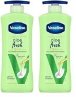 Vaseline Aloe Fresh Body Lotion,24 HR Long Lasting Moisturisation with Aloe Vera extract and Menthol, 600ml (Pack of 2) - Fast UK Delivery