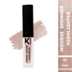 KINDED Mousse Shimmer Highlighter Illuminator Liquid Multipurpose Bronzer Blush Chrome Metallic Eye Shadow for Face Makeup Shine Glow Beauty (Creamy Finish, Pink Paradise Shade, 3 ml) - Fast UK Delivery - Image 3