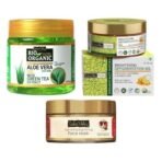 Indus valley Face care combo of Aloe vera gel, Depigmentation Gel and Skin Lightening Brightening Face mask (175ml+50ml+50ml=275ml) - Fast UK Delivery - Image 2