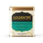 Golden Tips Healthy/Natural and Organic Loose Leaves Roseherb Green Tea Tin Can (100 Gram, 50 cups) - Fast UK Delivery - Image 2