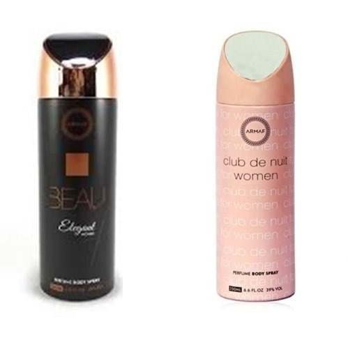 uk41AIZKgt1uL-1-1.jpg Armaf Beau Elegant Men & Club De Nuit Women Deodorant Body Spray Combo 200ml - Fast UK Delivery - Image 1