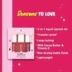 MyGlamm POPxo Makeup- Matte Finish Liquid Lipstick Kit - OG Crew -1.5g (Set of 3) | Blair, Cheryl, & Emily (Wine Red, Pink, Britgh Red) Shade | Enriched with Cocoa Butter & Vitamin E - Fast UK Delivery - Image 7